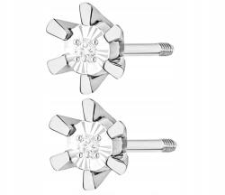 ZŁOCISTO Fehér Arany Fülbevaló Gyémántok Becsavarható Szár 585 Arany Ajándék (DLA DZIEWCZYNY NARZECZONEJ)