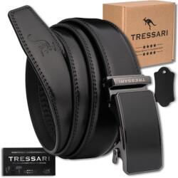 Tressari Öv fekete Tressari automata csattal nadrághoz 100% valódi bőr (Pasek Czarny automat elegancki 115cm TRESSARI)