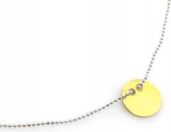 Lovrin Divatos női ezüst 925 nyaklánc aranyozott kör medállal (r45)