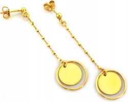 Lovrin Modern fülbevaló 925-ös aranyozott ezüstből, hosszú, lógó, stifttel