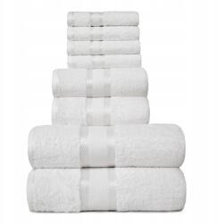  Jaqaar Törölköző Szett 100% Pamut 8 Darabos Puha Nedvszívó 550 g/m2 Fehér (B09PQ2RB8L)