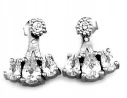 Lovrin Ezüst fülbevaló 925-ös finomságú cirkónia kövekkel, stekkeres (tűzős) kivitel, 3.54g, női, ajándéknak is kiváló