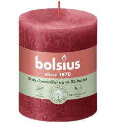 Bolsius Rusztikus, törzses gyertya, Delikát Vörös színben Bolsius Rustic 8 cm (8717847146540)