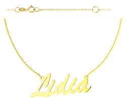 ZŁOCISTO Arany Nyaklánc "lidia" Névvel 585 Aranyból Személyre Szabott Ajándék (DLA DZIEWCZYNY NARZECZONEJ)