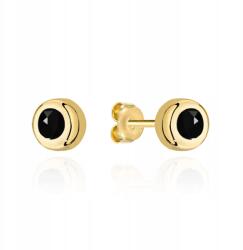Lovrin Arany fülbevaló 585 fekete kővel, csillogó cirkóniával, stekkeres, 14 karátos (Lovrin)