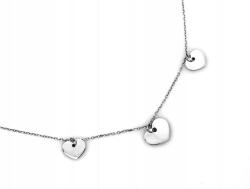 Lovrin Nyaklánc 925-ös finomságú ezüstből, három függő szívvel r45 szívecskék