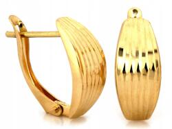 Lovrin Arany fülbevaló 585 női 1.54g angol kapcsos, gyémántozott lemezkék, ajándéknak