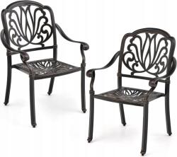 Costway Alumínium Kerti Székek 2db-os Szett, Klasszikus Stílusú, Karfával (np11298cp-2)