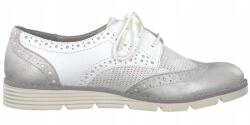 s.Oliver Női félcipő, fehér bőr, elegáns Oxford stílusú, 39-es méret (5-23623-20 110)