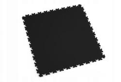 Fortelock Padlóburkoló lapok garázsba és Fortelock Pvc lapok 7mm-es Bőr mintázatú puzzle rendszerben, fekete színben, Eu gyártmány (BLACK2020_Industry)