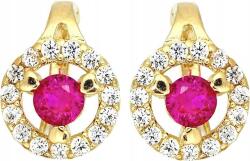 Lovrin Arany fülbevaló 585 rózsaszín angol kapcsos cirkónia kövekkel, elegáns ajándék, 14K (Jubiler Lovrin)