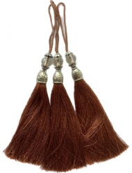 Gipiurowo Ezüst gyöngyökkel díszített fülbevaló csokoládészínű, 12 cm (chwost)