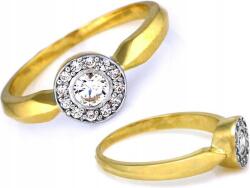 Lovrin Elegáns arany gyűrű cirkóniákkal eljegyzésre, 375-ös (9 karátos), 15-ös méret
