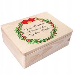 Creative Deco Karácsonyi díszdoboz saját kívánságokkal karácsonyi ajándék 40x30 (JANCDSD140BCUSTOMXMASWREATHFBM)