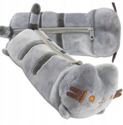  Iskolai tolltartó macska kozmetikai táska plüss tok nagy szürke (Piórnik Pluszowy Szkolny Kot Tuba Pojemny)