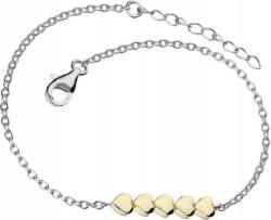 Lovrin Ezüst karkötő 925 aranyozott szívekkel 2, 50g modern minta ajándékba (Lovrin 49757)