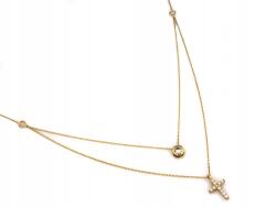 Lovrin Arany nyaklánc 585 dupla kereszttel, cirkóniákkal díszítve, ajándékba (43801898)