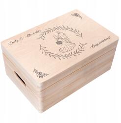 Creative Deco Esküvői doboz gravírozással, ajándék esküvőre saját szöveggel, Uv nyomtatás 30x20 (JANCDSD130CUSTOMWEDMANWOMANFBM)