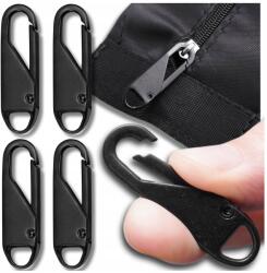  4 db-os fekete fém medál szett cipzáras fogantyúval (Zestaw 4 sztuk czarnych metalowych zawieszek)