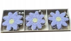  Dekoratív Dísz Készlet 6 db. Fa Virágok Zsinóron 8cm-es Dísz (120546)