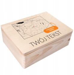 Creative Deco Fa doboz címmel ajándék születésnap évforduló esküvő gravírozás 40x30 (JANCDSD140BCUSTOMMAPRECTANGLEBOXFBM)