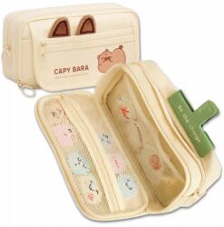  Iskolai Kéthelyes Tolltartó Kapibara Mintával, Tágas, Cipzáras, Multifunkcionális (Piórnik Szkolny Saszetka Kapibara)