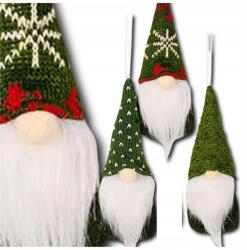 Karácsonyi manó Mikulás 15 cm-es függő készlet 3 db-os gnóm zöld (Świąteczny skrzat Mikołaj 15 cm krasnal)
