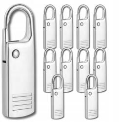  Ezüst színű fém cipzárhúzók szett, 10 darabos készlet (10 sztuk zawieszek do suwaków metalowy uchwyt)