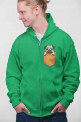  D&b Unisex Hoodie ZIPPO00028 Pug Zöld-Méret XL