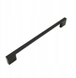 B&B Fekete bútorfogantyú 192 mm-es fém fogantyú szekrényhez fiókhoz bútorokhoz ku (U107 L192 CZ)
