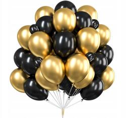  Lufik Arany Fekete 60db Esküvő Születésnap Bál Dekoráció