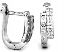 Lovrin Ezüst fülbevaló 925 divatos dupla átfűzős angol kapcsos elegáns díszdobozban