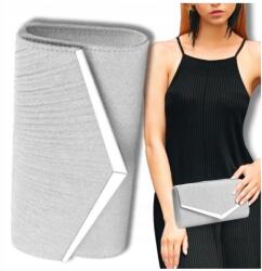 EdiBazzar Elegáns ezüst női alkalmi táska borítéktáska, csillogó (Wizytowa Torebka Kopertówka Błyszcząca)