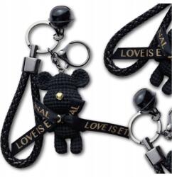 EdiBazzar Kulcstartó táskához, mackó, fekete női táska kulcstartó, ajándék (5905884053447)