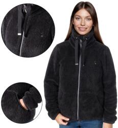 aulp Női polár pulóver Aulp Visha meleg cipzáras állógallérral Fekete L (VISHA W/BLACK/L)