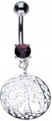 Lovrin Ezüst köldökpiercing 925 életfa ametiszttel, mutatós ajándék (Lovrin 48984)