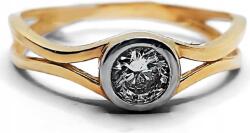 Lovrin Arany gyűrű 585 fehér arany cirkónia kővel, 15-ös méret, klasszikus, csillogó modell (Lovrin 889)