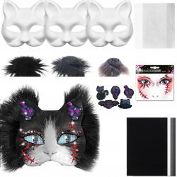  3 db Macska Maszk Therian Halloween Macska Maszk Diy Festéshez (6977652565468)