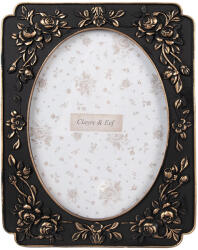 Clayre & Eef Rama foto masa, perete polirasina neagra aurie 17x2x22 cm, 13x18 cm (2F1184)