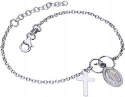 Lovrin Ezüst karkötő 925 kereszt és medál 2, 80g, divatos mintával, charmokkal (Lovrin 50485)