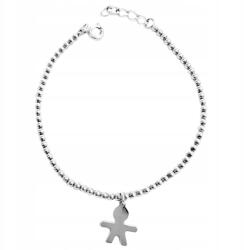 Lovrin 925-ös ezüst karkötő golyókkal, fiú charm-mal, kő nélkül ajándékba (Lovrin108096)