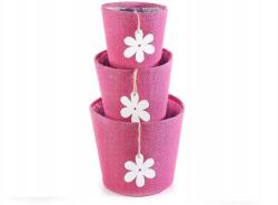 Kontarboor 3 darabos virágcserép burkolat szett Rózsaszín (B08WYMRQFF)