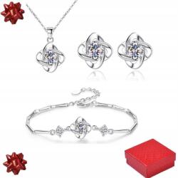  925-ös ezüst ékszerszett női ajándék szett díszdobozban (se23j67)
