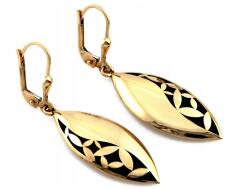 Lovrin Hosszú, arany 585 fülbevaló mozgó, fújt elemmel, fekete zománccal díszítve (Lovrin)