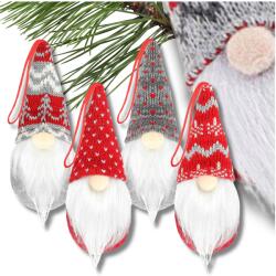  Karácsonyi manó Mikulás akasztóval 15 cm-es lógó törpe szett 4 db (Świąteczny skrzat Mikołaj 15 cm krasnal)