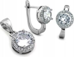 Lovrin 925-ös ezüst ékszerszett cirkónia kövekkel, fülbevaló és medál ajándéknak is kiváló (Lovrin)