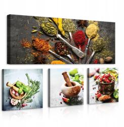 Wallarena Képek Konyhába Étkezőbe Fűszernövények Fűszerek 80x55 (Obraz Na Płótnie Do Kuchni PS14284S15)