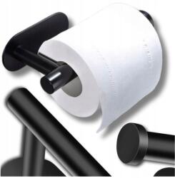 EdiBazzar Fekete Öntapadós Fürdőszobai Akasztó, Wc Papír Tartó, Loft Stílus (Uchwyt na papier toaletowy bez wiercenia)