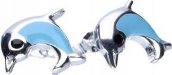Lovrin Ezüst fülbevaló 925 zománcozott delfinek 2, 35g divatos minta csavaros ajándék (Lovrin 48910)