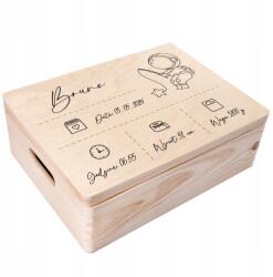 Creative Deco Emlékdoboz születés ajándék keresztelő méteráru uv nyomtatás 40x30x14cm (JANCDSD140CUSTOMASTRONAUTLINEFBM)